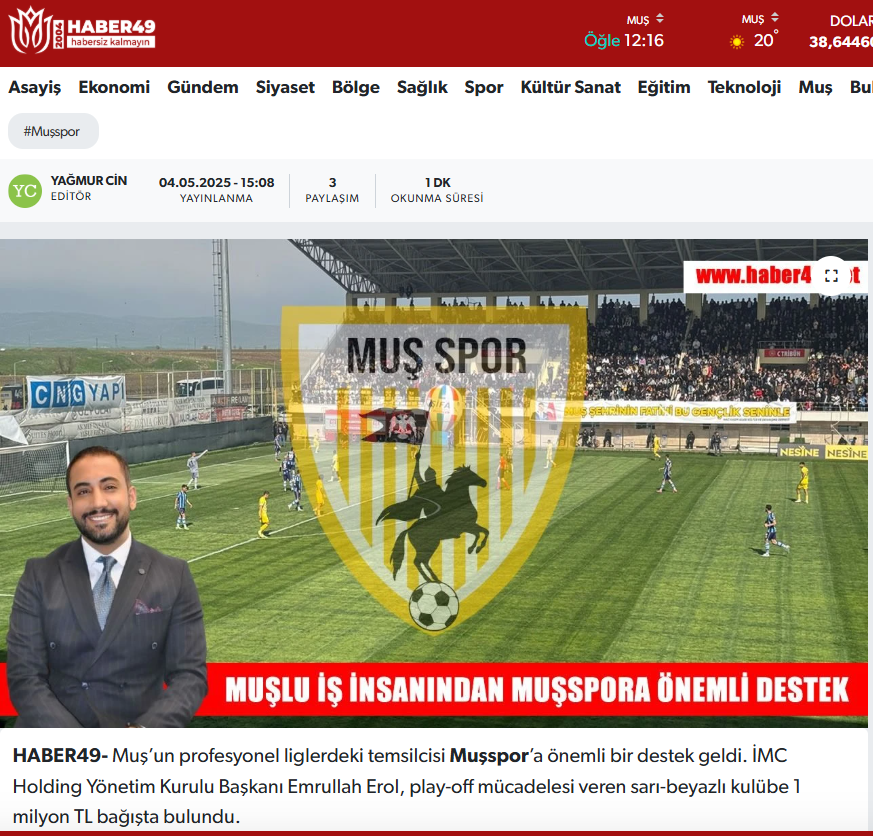 İMC Holding Muşspor Haberi